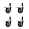 Service Caster 3.5'' Thermoplastic Rubber Swivel 1-1/8'' Expanding Stem Caster Set Total Lock Brake, 4PK SCC-EXTTL20S3514-TPRB-118-4 - alternate 1